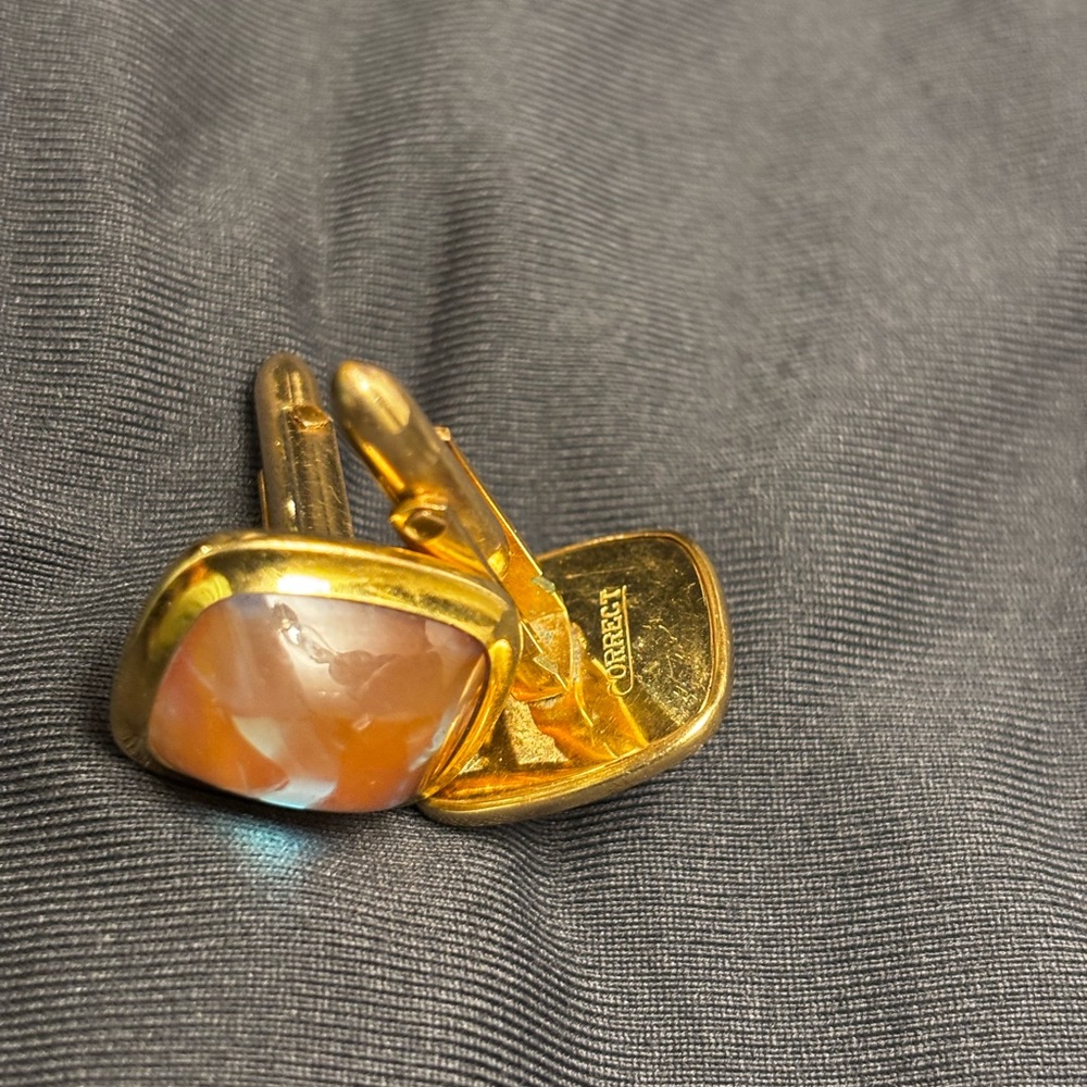 Vintage Saphiret Sapphirine Glass Cufflinks - Picture 2 of 4